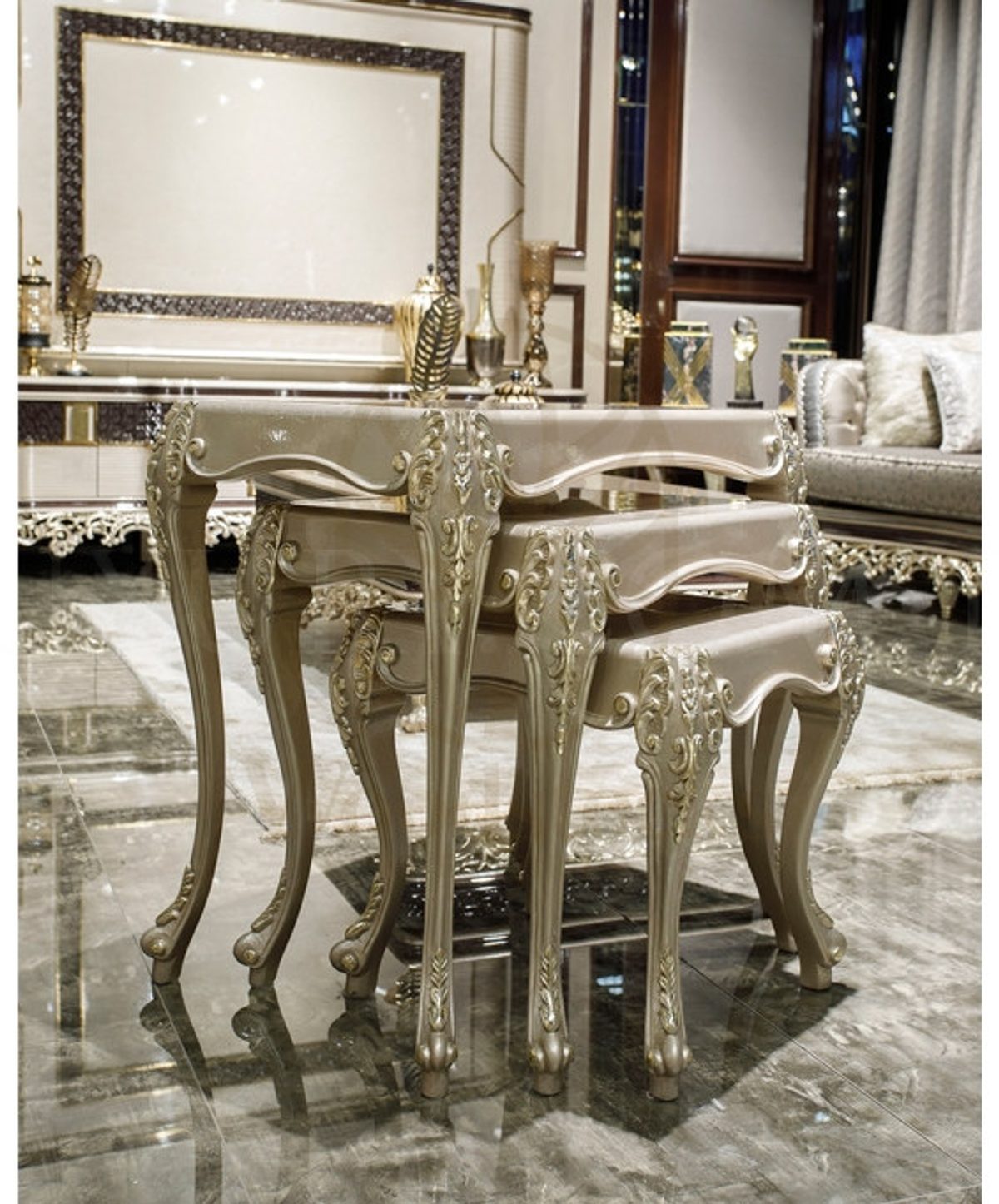 Royal Atlanta Hand Carved Teak Sofa Set, Saharanpur, view 2