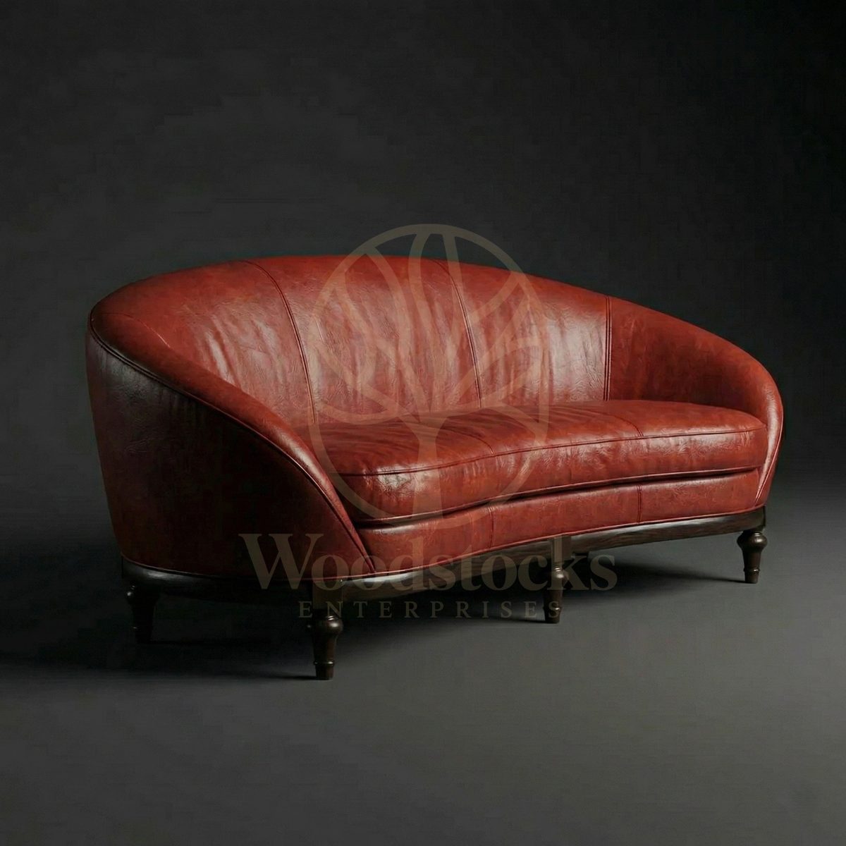 Luxury Teak Colmar Art Deco Salon Leather Sofa, Saharanpur, view 2