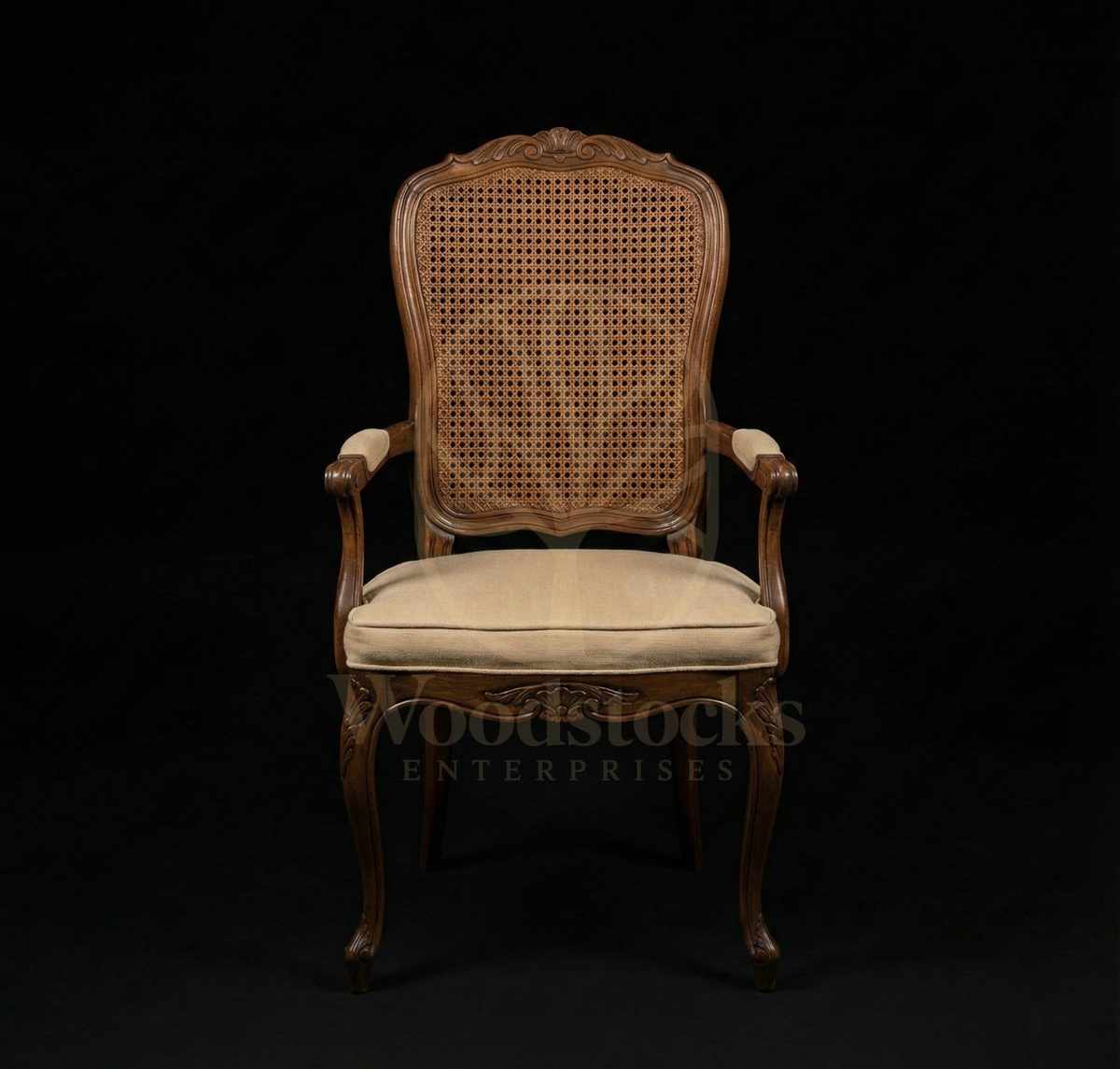 Royal Teak Louis XV Provincial Cane-Back Dining Ensemble, Saharanpur, view 5