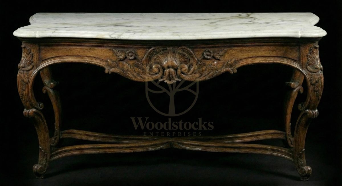 Royal Hand Carved Teak Parisian Rococo Console d’Applique, Saharanpur, view 2