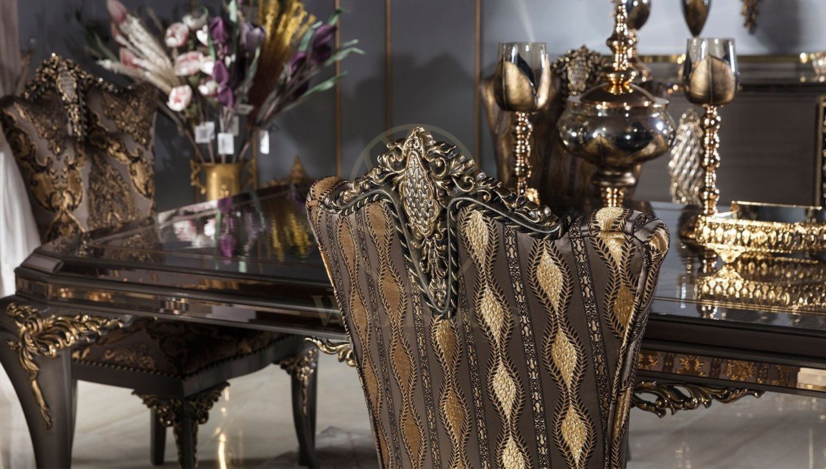 Royal Rabesa Hand Carved Teak Dining Table Set II, Saharanpur, view 8