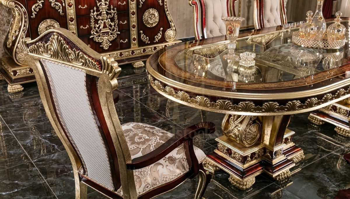 Royal Soci Hand Carved Teak Dining Table Set, Saharanpur, view 3