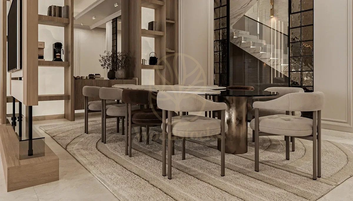 Luxury Venezia Handcrafted Teak Dining Table Set, Saharanpur, Dining Table