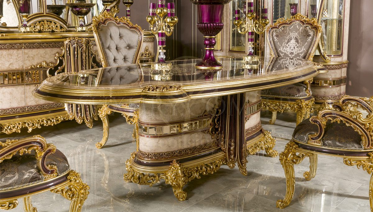 Royal Majeste Hand Carved Teak Dining Table Set, Saharanpur, view 4