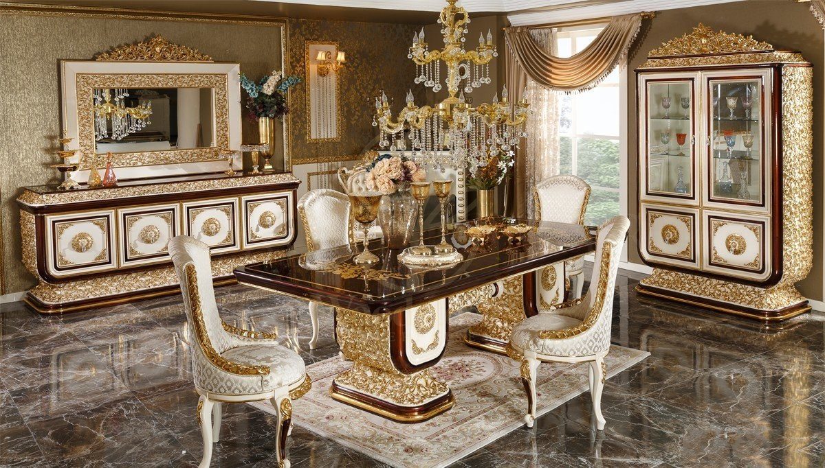 Royal Oxford Hand Carved Teak Dining Table Set, Saharanpur, Dining Table
