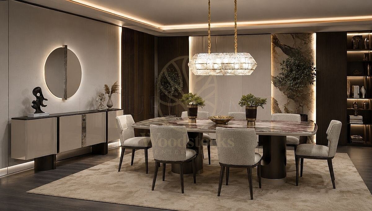 Luxury Alsera Handcrafted Teak Dining Table Set, Saharanpur, view 3