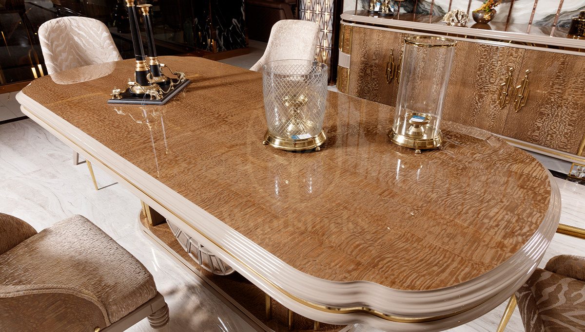 Luxury Mesina Handcrafted Teak Dining Table Set II, Saharanpur, view 5