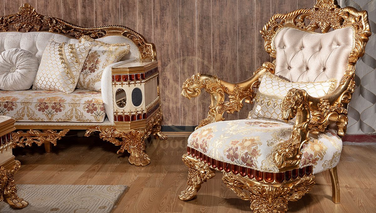 Royal Almati Hand Carved Teak Sofa Set, Saharanpur, view 4