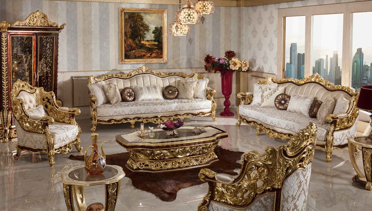 Royal Sultanzade Hand Carved Teak Sofa Set, Saharanpur, Sofa Set