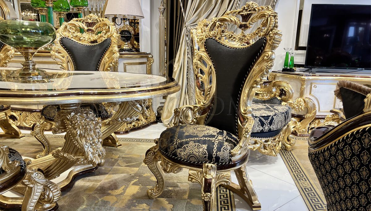 Royal Kral Hand Carved Teak Dining Table Set, Saharanpur, view 3