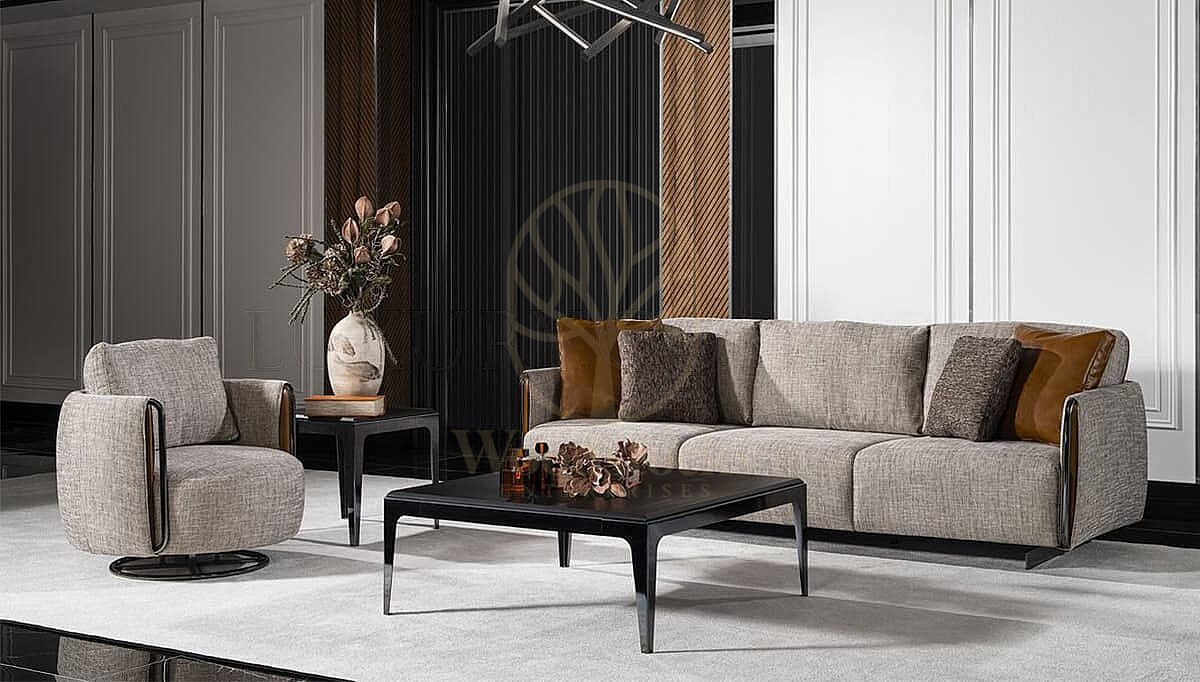 Luxury Liverno Brown Handcrafted Teak Sofa Set, Saharanpur, view 2