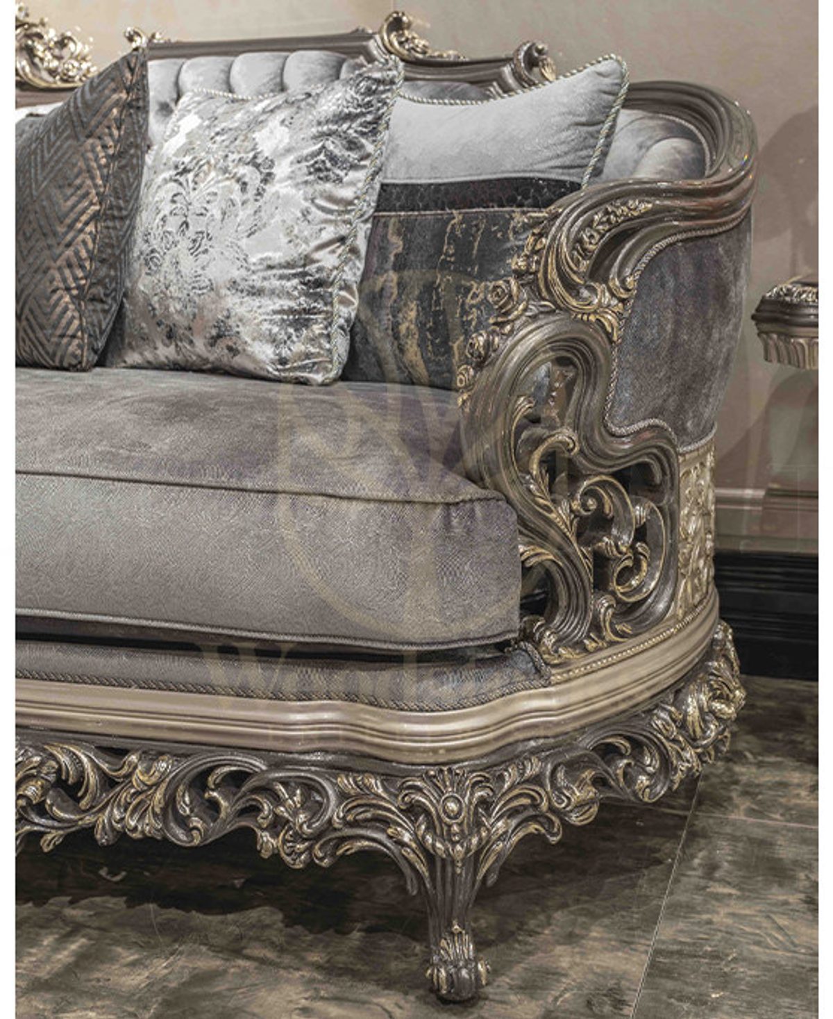 Royal Cenevre Hand Carved Teak Sofa Set, Saharanpur, view 4