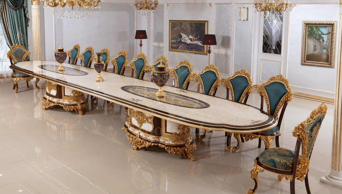 Luxury Hunkar Handcrafted Teak Dining Table Set, Saharanpur, view 4