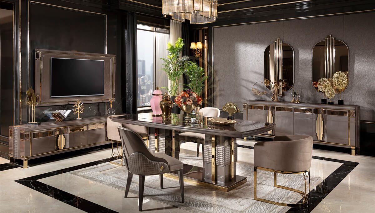 Luxury Blansko Handcrafted Teak Dining Table Set, Saharanpur, Dining Table