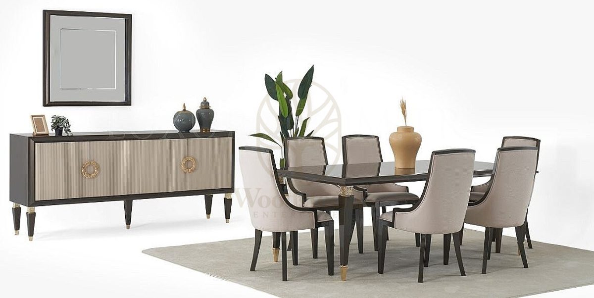Luxury Soren Handcrafted Teak Dining Table Set, Saharanpur, view 4
