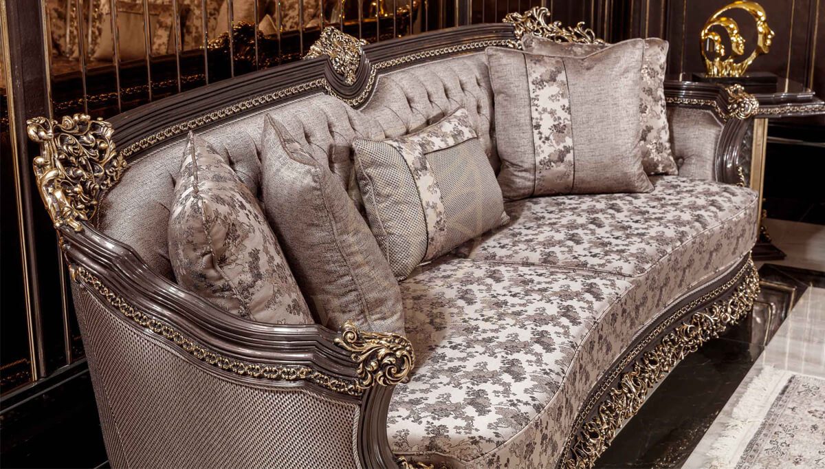 Royal Bergama Bronze Hand Carved Teak Sofa Set, Saharanpur, view 4