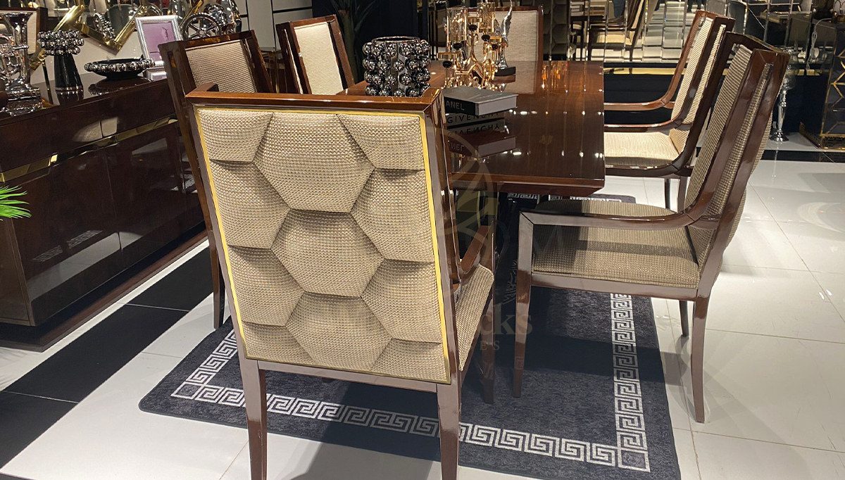 Luxury Elsium Handcrafted Teak Dining Table Set, Saharanpur, view 7
