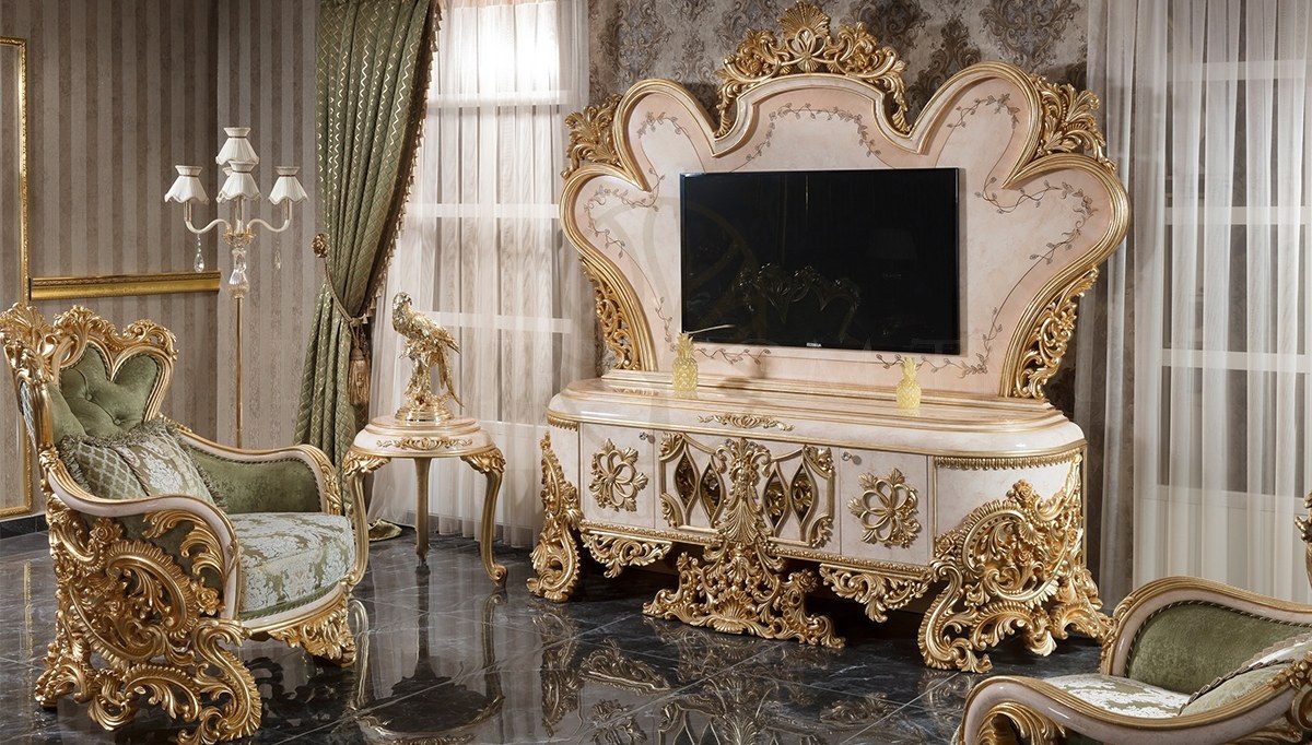 Royal Ayasofya Hand Carved Teak TV Cabinet, Saharanpur, TV Cabinet