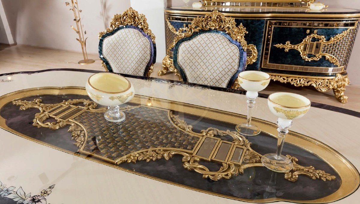 Royal Dubai Hand Carved Teak Dining Table Set, Saharanpur, view 5