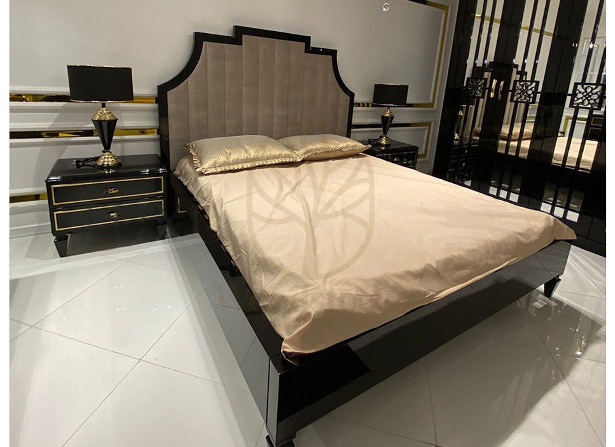 Luxury Diego Art Deco Handcrafted Teak King Size Bed, Saharanpur, view 5