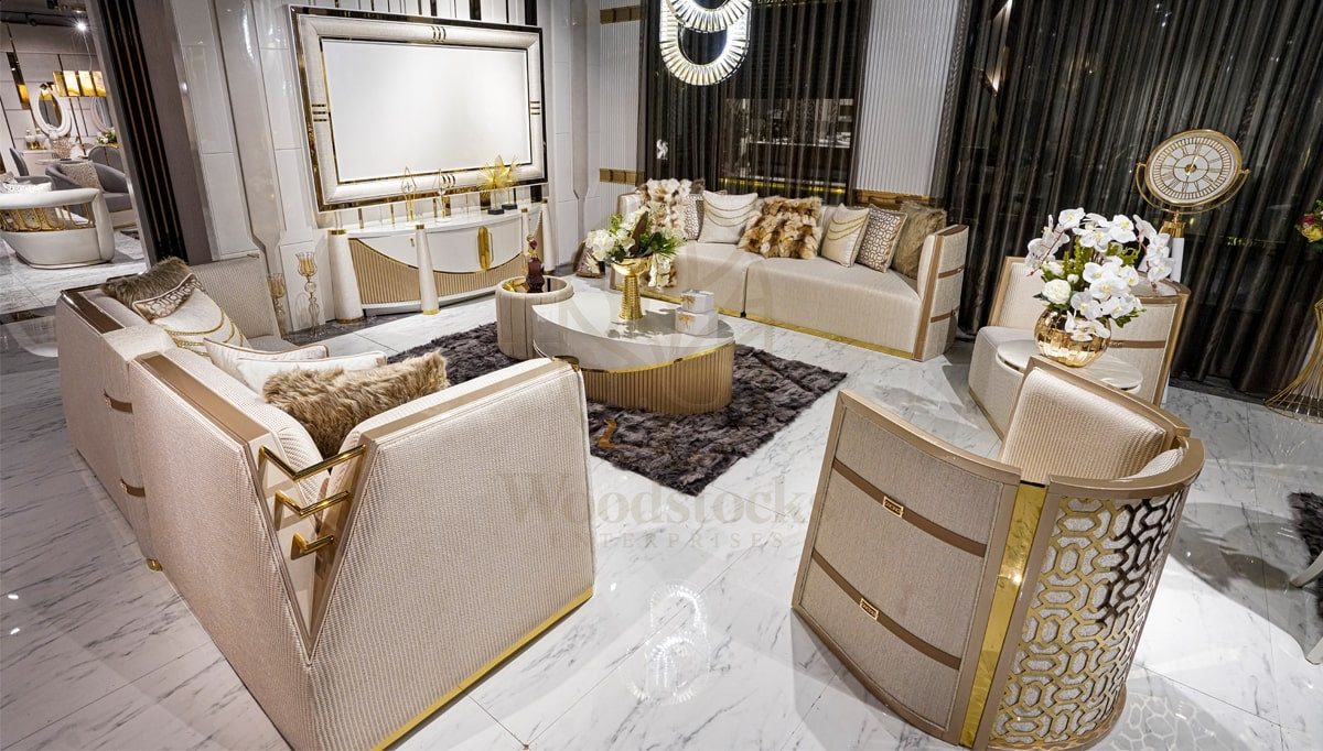 Luxury Vicenza Handcrafted Teak Sofa Set, Saharanpur, Sofa Set