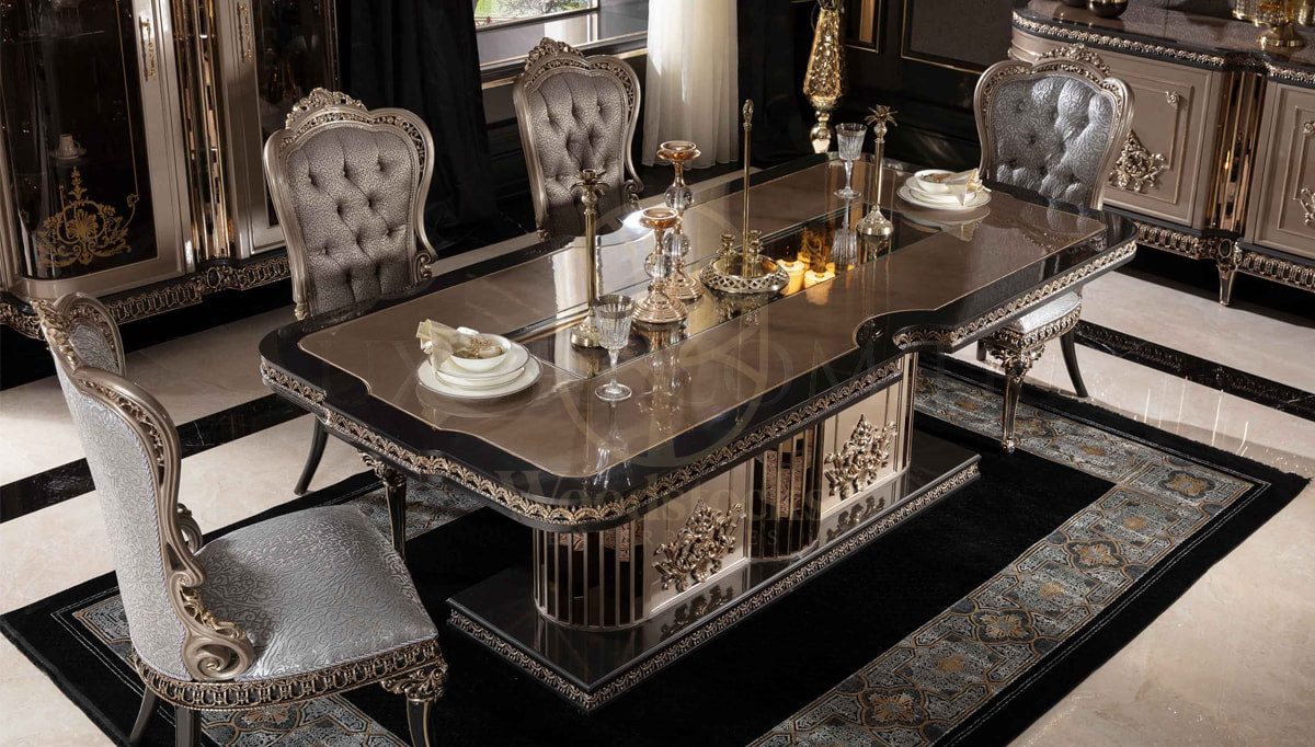 Royal Dominika Hand Carved Teak Dining Table Set, Saharanpur, view 4