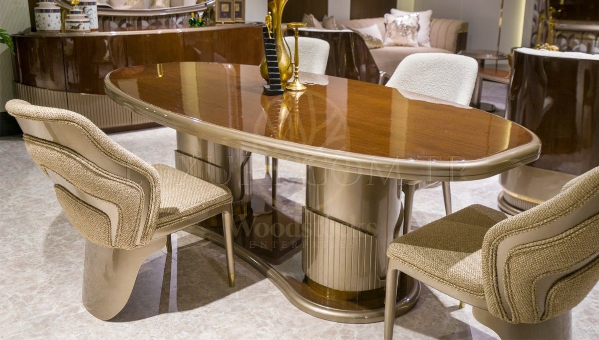 Luxury Solo Handcrafted Teak Dining Table Set, Saharanpur, view 3