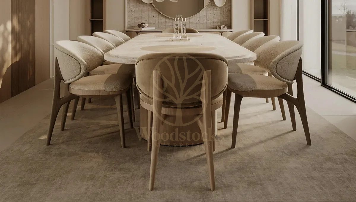 Luxury Vita Handcrafted Teak Dining Table Set, Saharanpur, view 3