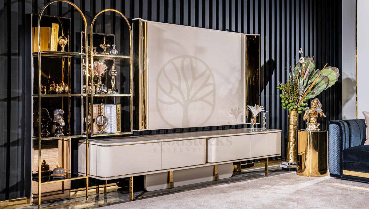 Luxury Nordic Handcrafted Teak TV Cabinet, Saharanpur, TV Cabinet
