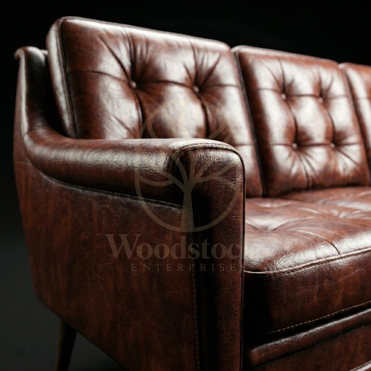 Luxury Teak Frederiksberg Mid Century Modern Leather Sofa, Saharanpur, view 3