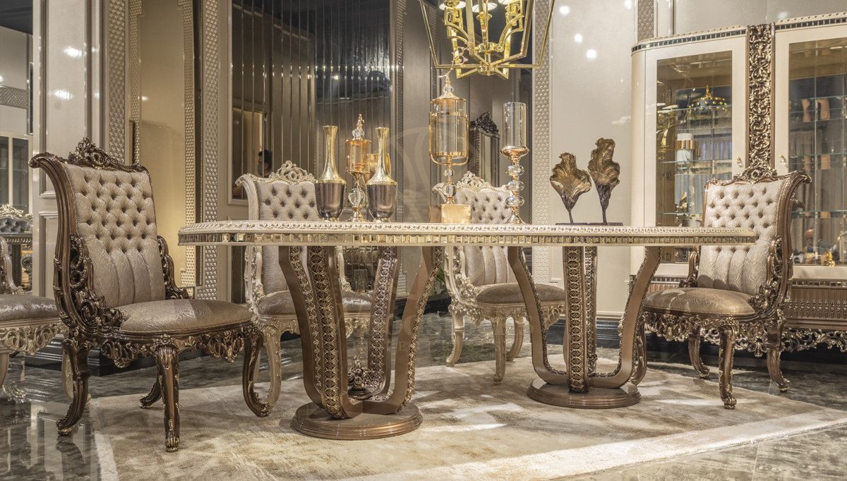 Royal Vita Hand Carved Teak Dining Table Set, Saharanpur, view 2