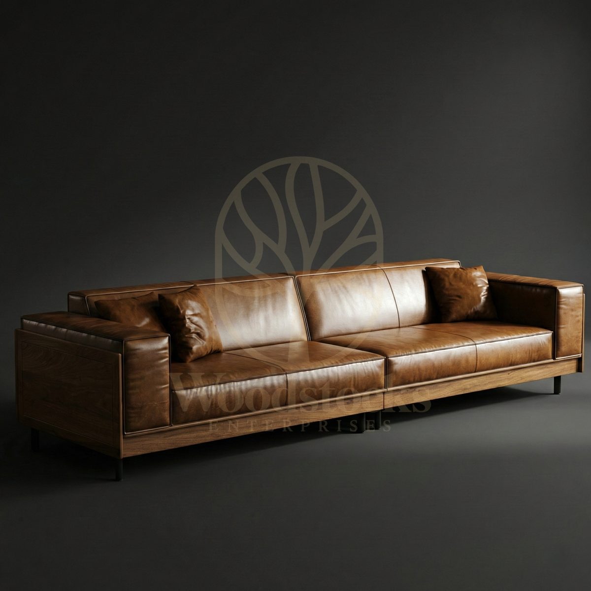 Luxury Teak Porta Nuova Modernist Leather Sofa, Saharanpur, view 2