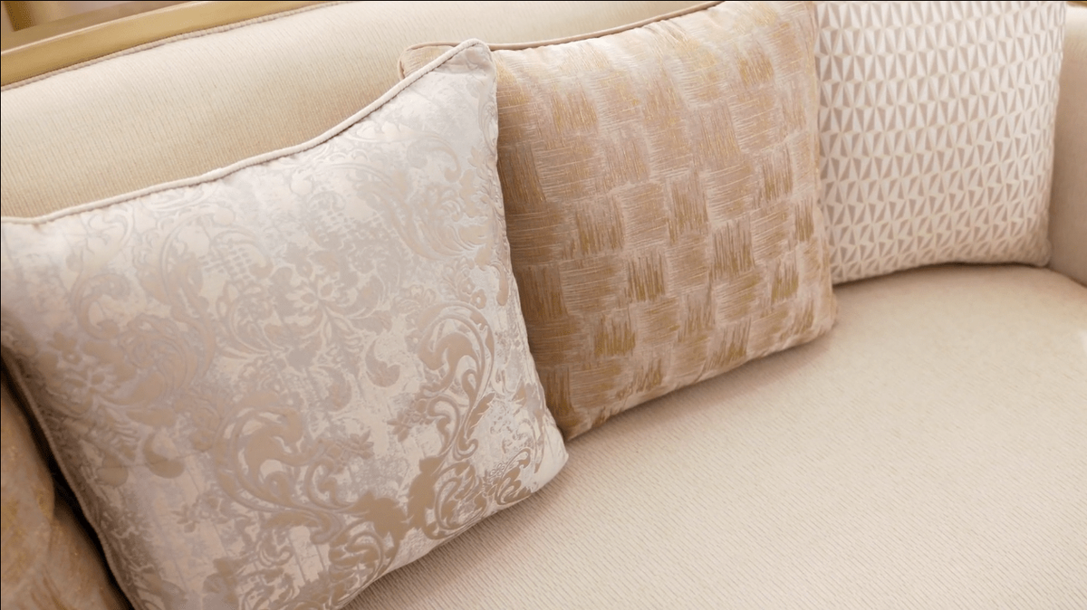 WSE High Quality Teak Wood Regal Gold Sofa Set II, Sofa Set
