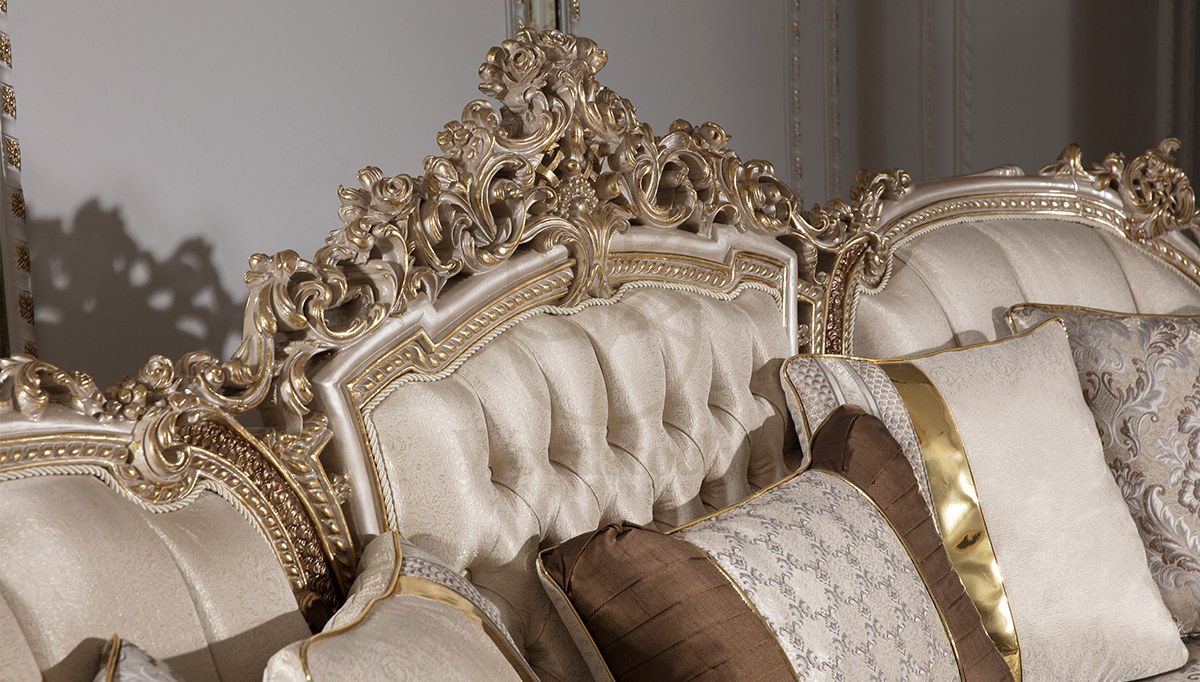 Royal Hisar White Hand Carved Teak Sofa Set, Saharanpur, view 8