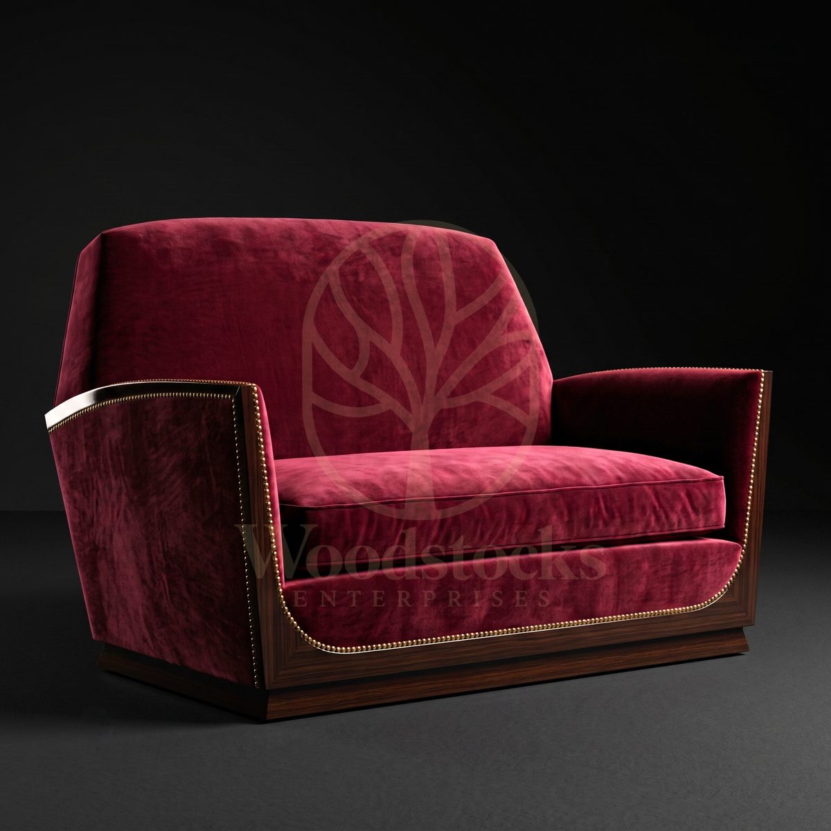 Luxury Teak Montparnasse Nocturne Art Deco Loveseat, Saharanpur, view 2