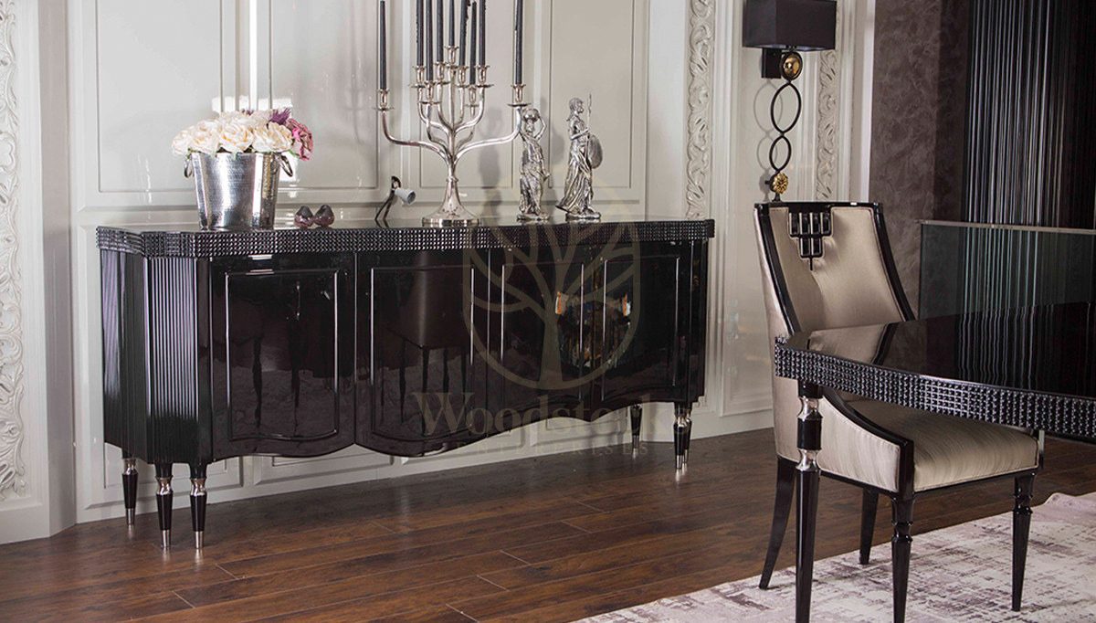 Luxury Belovis Art Deco Handcrafted Teak Dining Table Set, Saharanpur, view 8