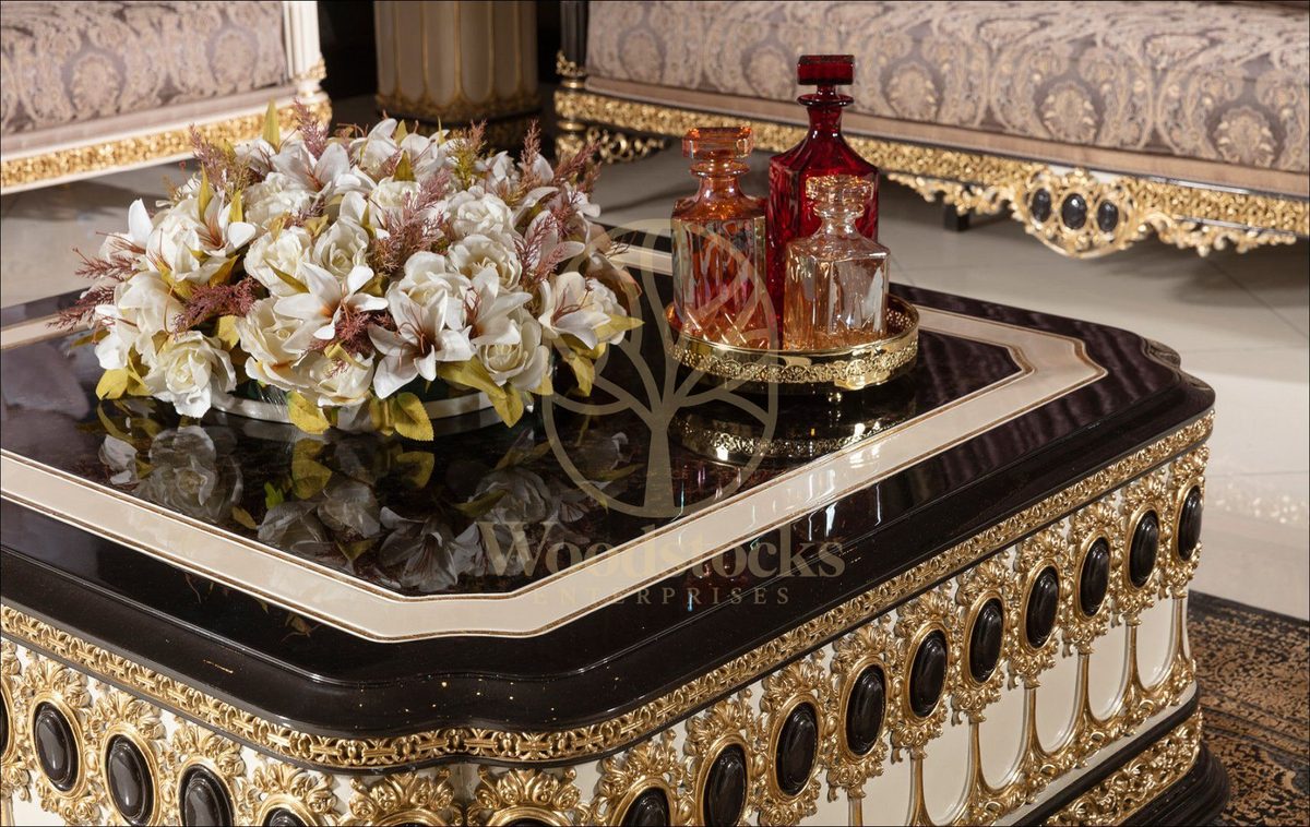 Teak Regal Black and Gold Center Table, view 3