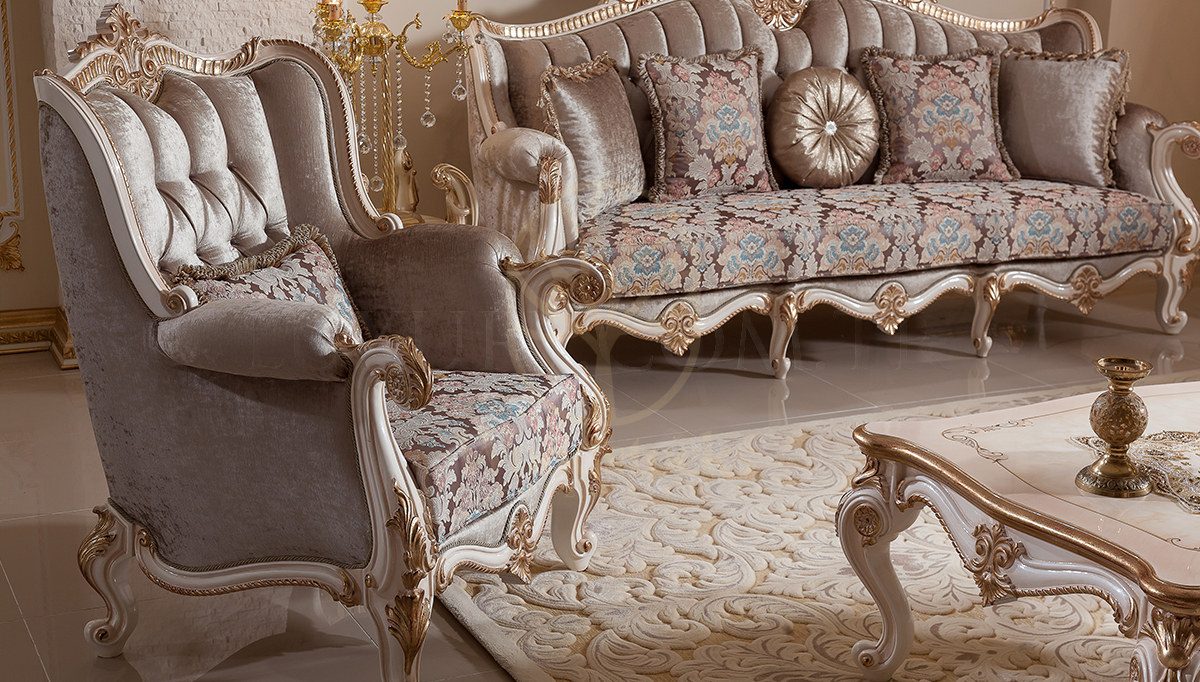 Royal Kayihan Beige Hand Carved Teak Sofa Set, Saharanpur, view 3