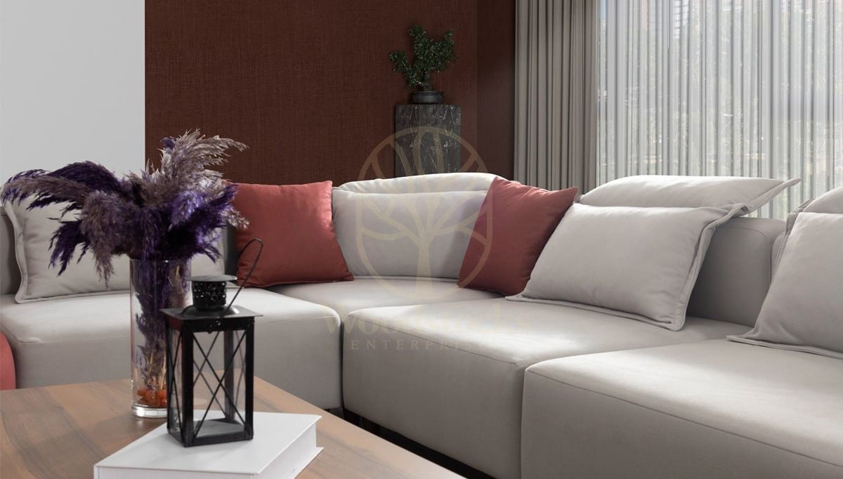 Luxury Fidelya Handcrafted Teak L-Shape Sofa, Saharanpur, view 3