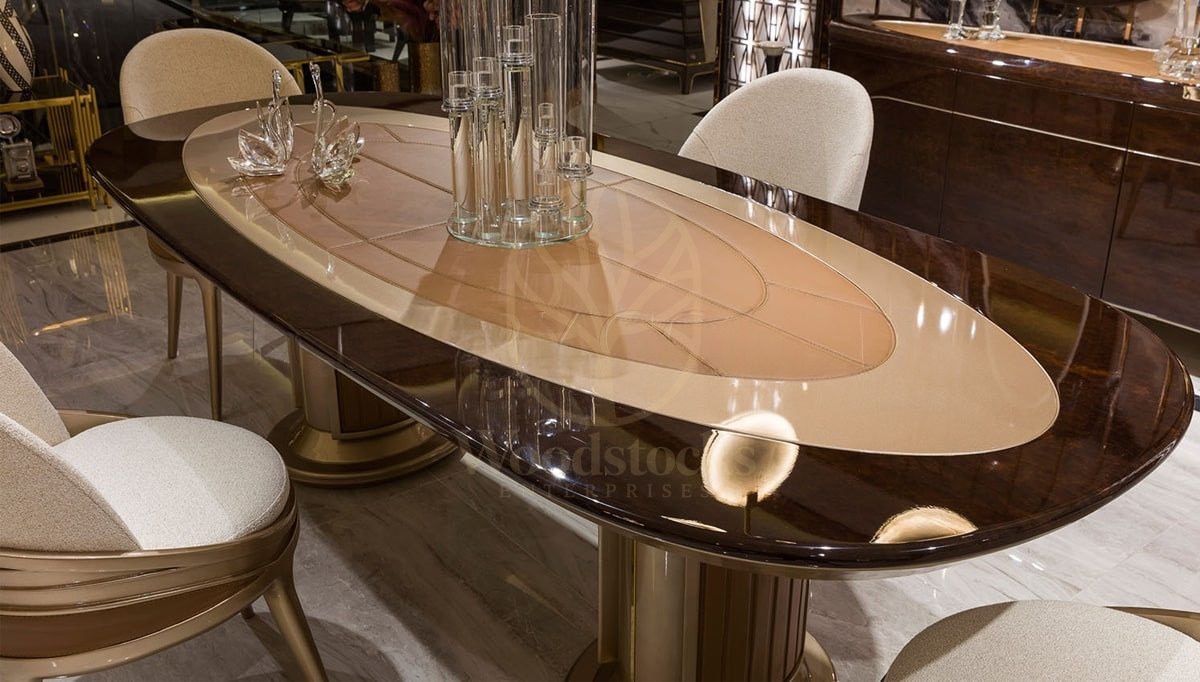 Luxury Danilo Handcrafted Teak Dining Table Set, Saharanpur, view 5