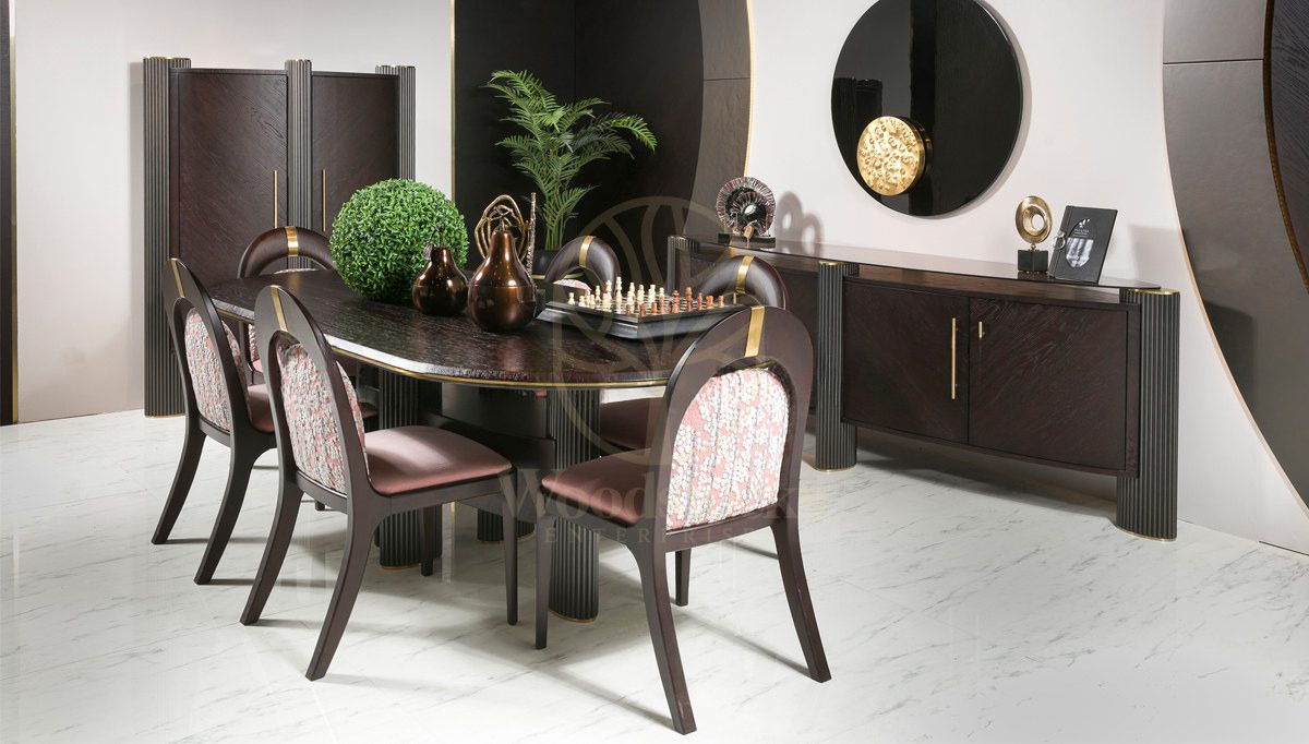 Luxury Vuitton Handcrafted Teak Dining Table Set, Saharanpur, Dining Table
