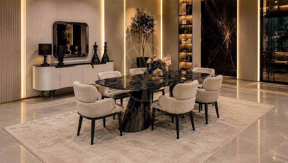 Luxury Arden Handcrafted Teak Dining Table Set, Saharanpur, view 2
