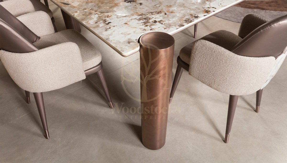 Luxury Orlis Handcrafted Teak Dining Table Set, Saharanpur, view 6