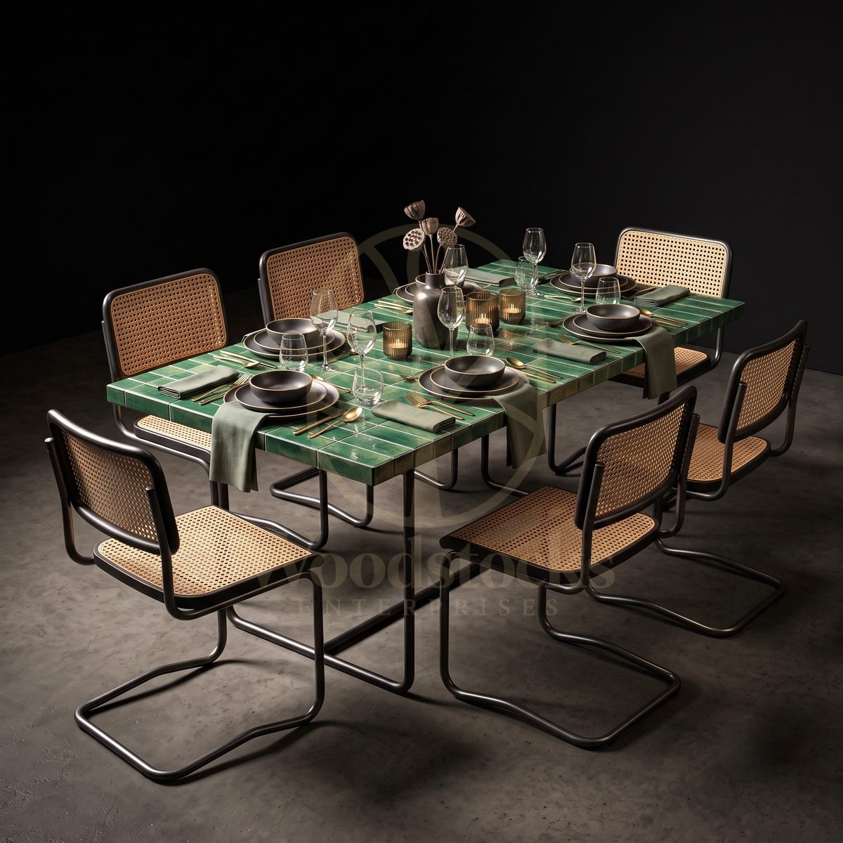 Luxury Teak Dessau Emerald Cantilever Dining Set, Saharanpur, Dining Table