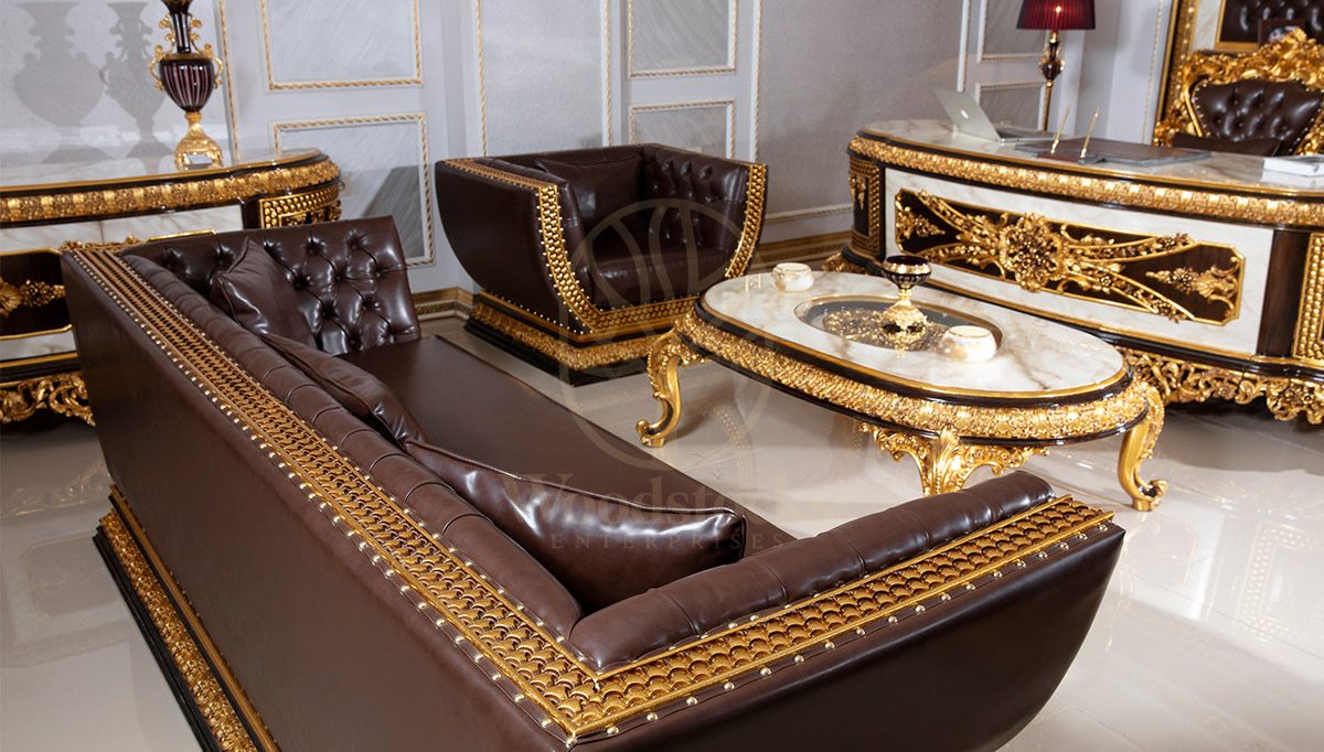 Royal Hunkar Hand Carved Teak Office Table, Saharanpur, view 8
