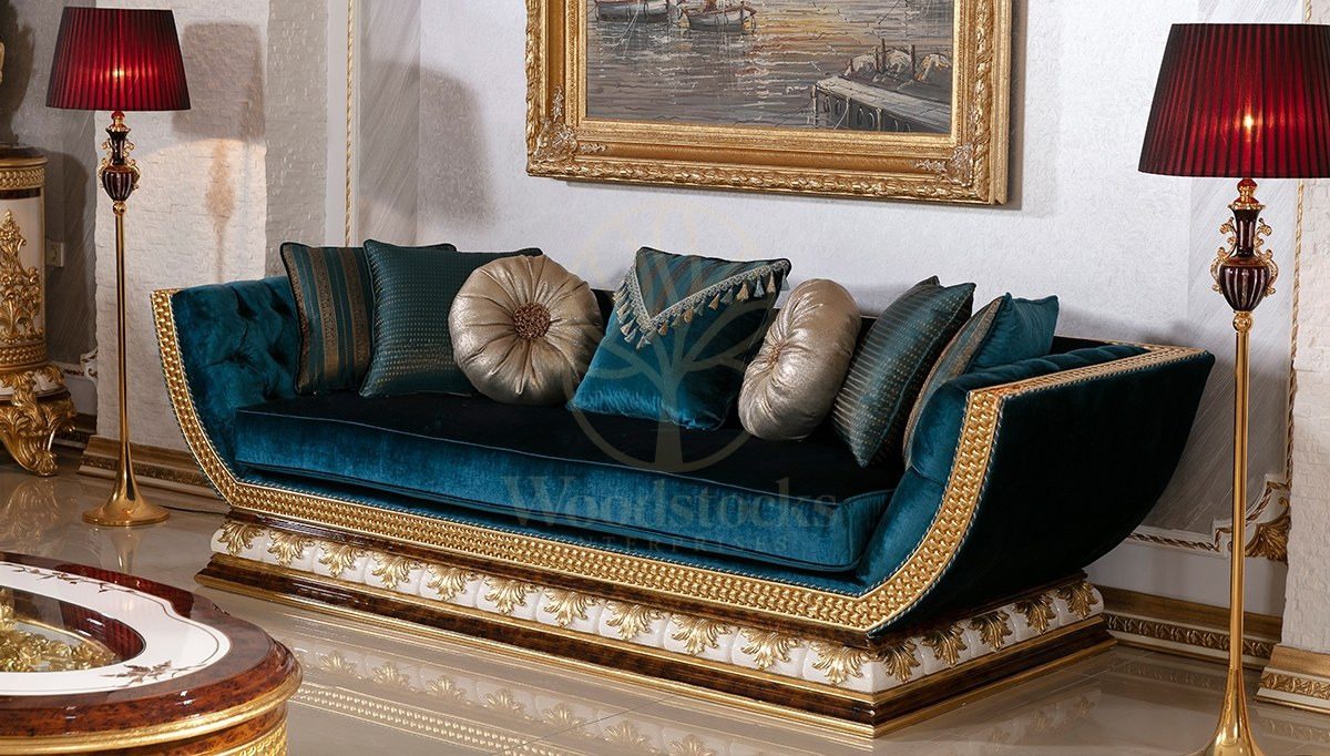 Royal Hunkar Hand Carved Teak Sofa Set III, Saharanpur, view 3