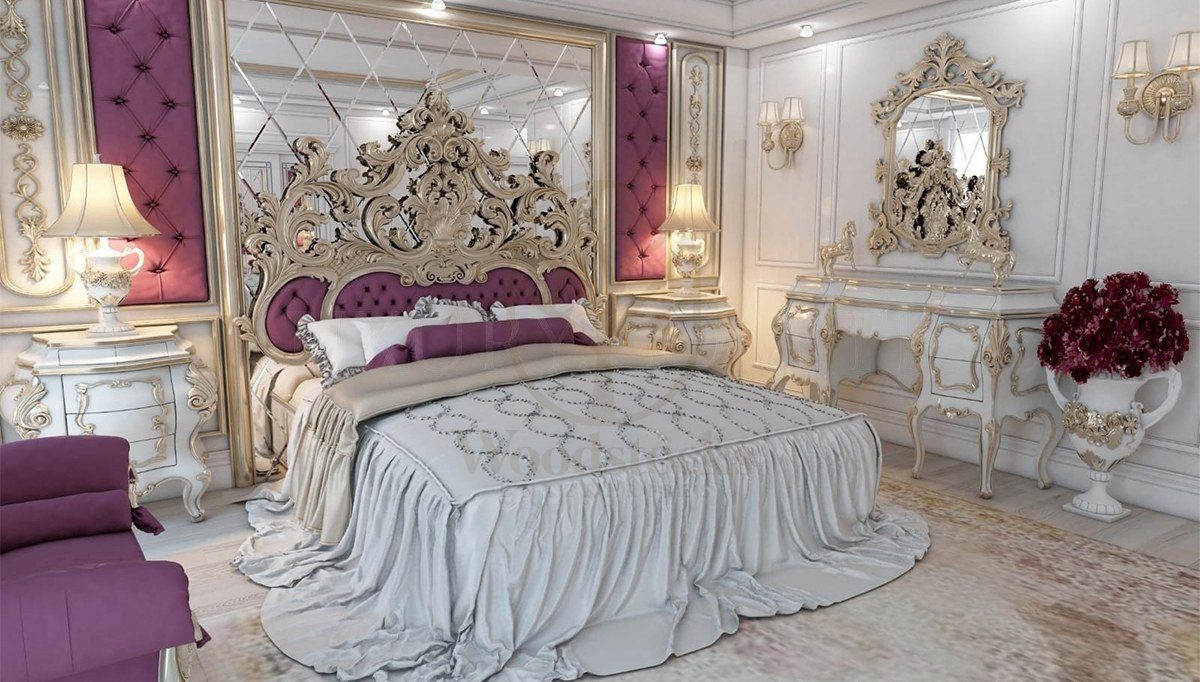 Royal Abudabi Purple Hand Carved Teak King Size Bed, Saharanpur, King Size Bed