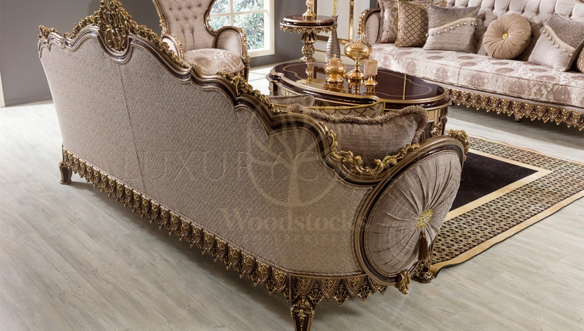 Royal Melina Brown Hand Carved Teak Sofa Set, Saharanpur, view 8