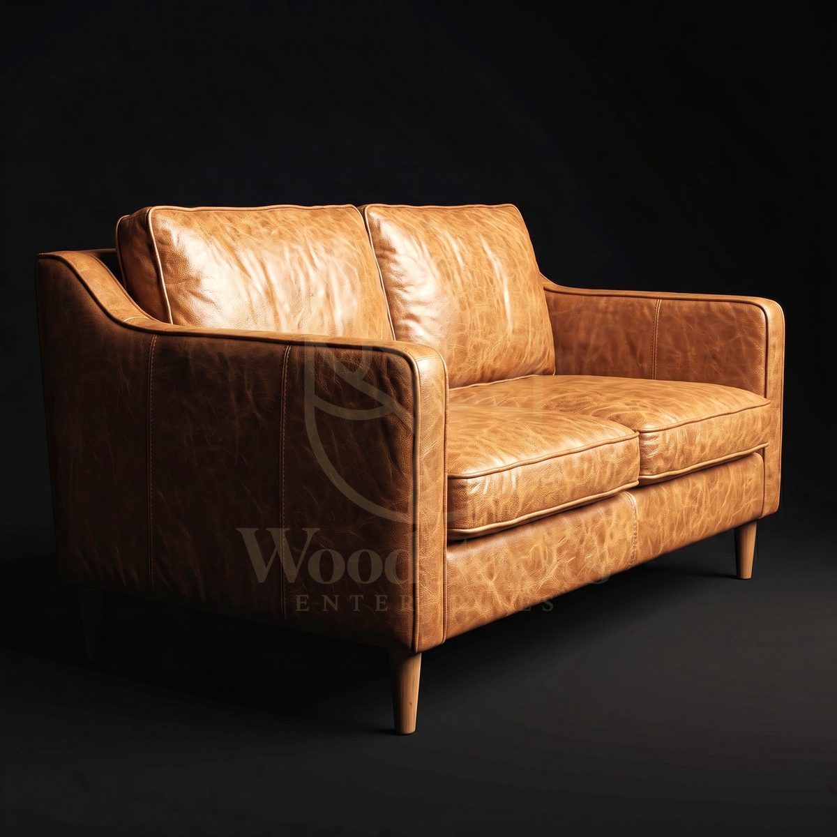 Luxury Teak Kolding Cognac Leather Sofa, Saharanpur, view 2