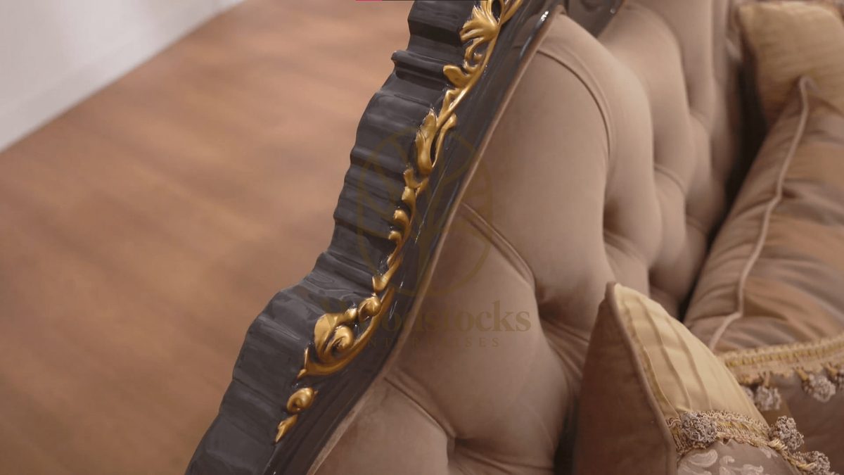 Teak Classical Turkish Brown Sofa Set, view 6